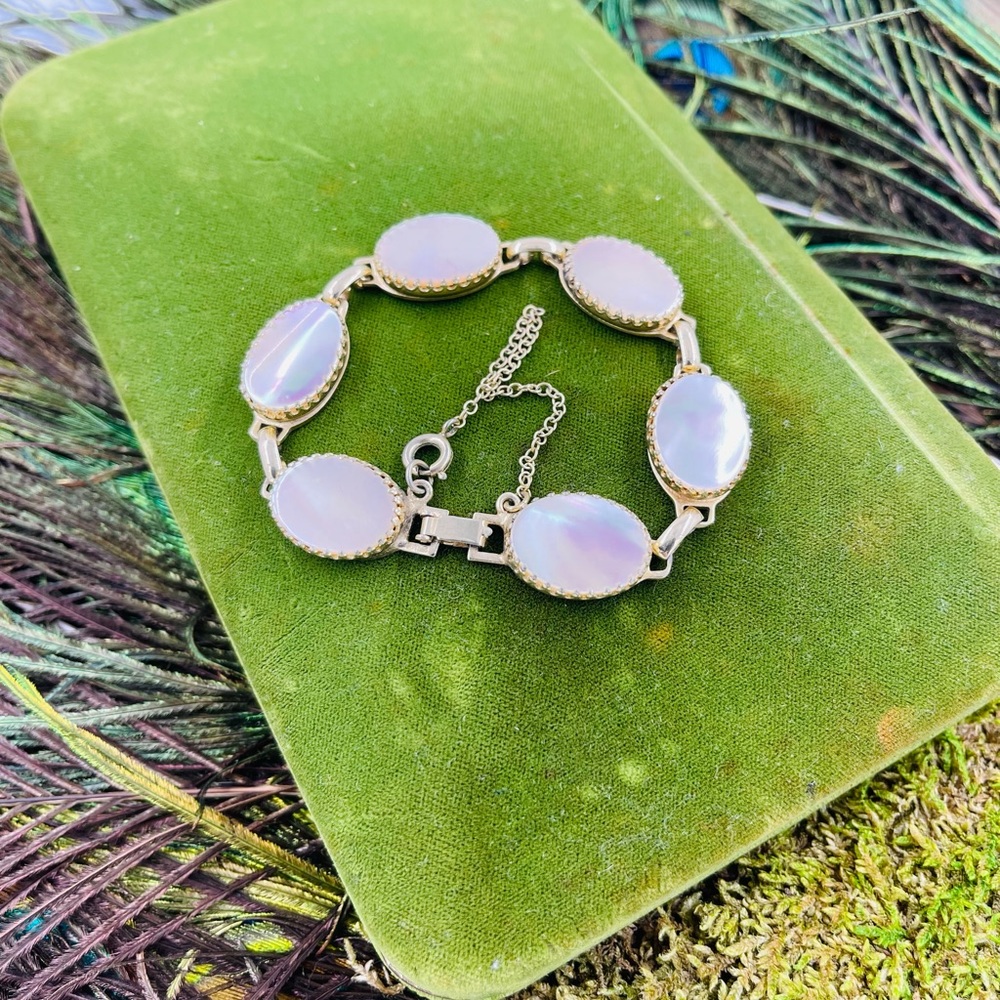 Vintage Whiting & Davis Mother of Pearl Bracelet.